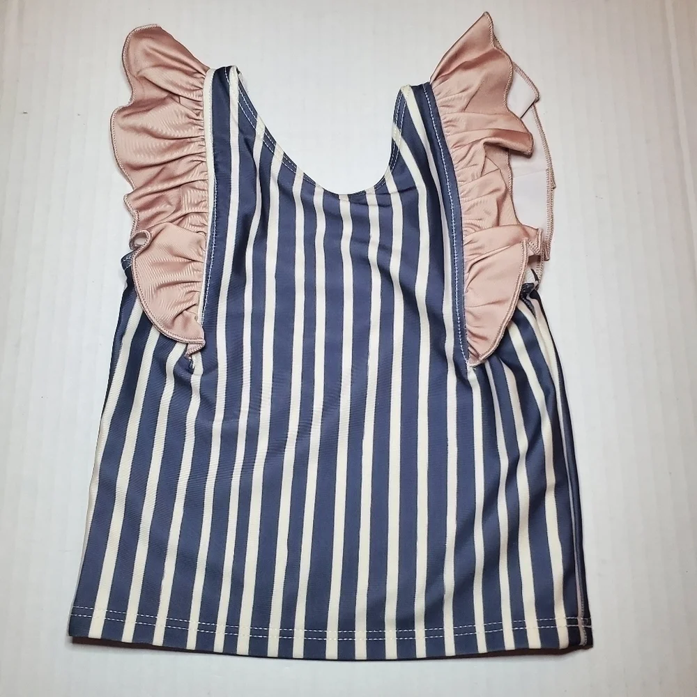 Pehr Organic Baby Swim Top Ruffle Sleeve Sz 6-12 months